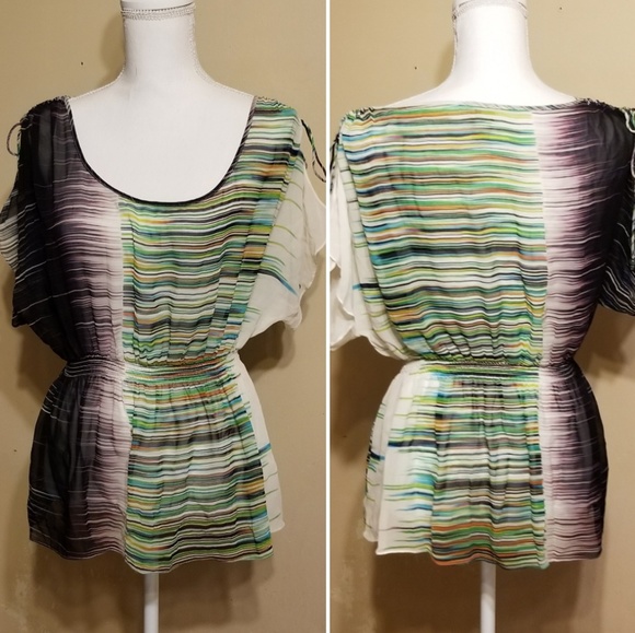 Anthro Edme Esyllte Butterfly Sleeve Silk Top - Picture 4 of 8